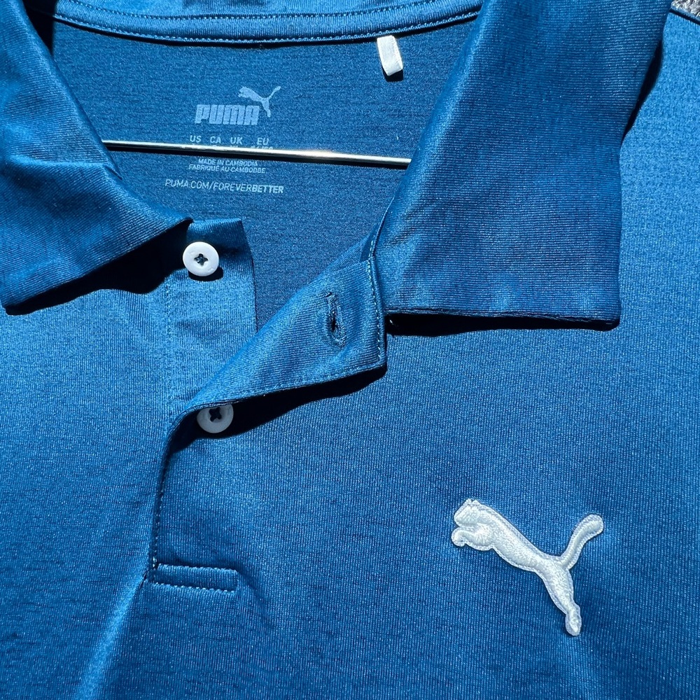 Puma Men's Blue Polo Shirt - Picture 5 of 7